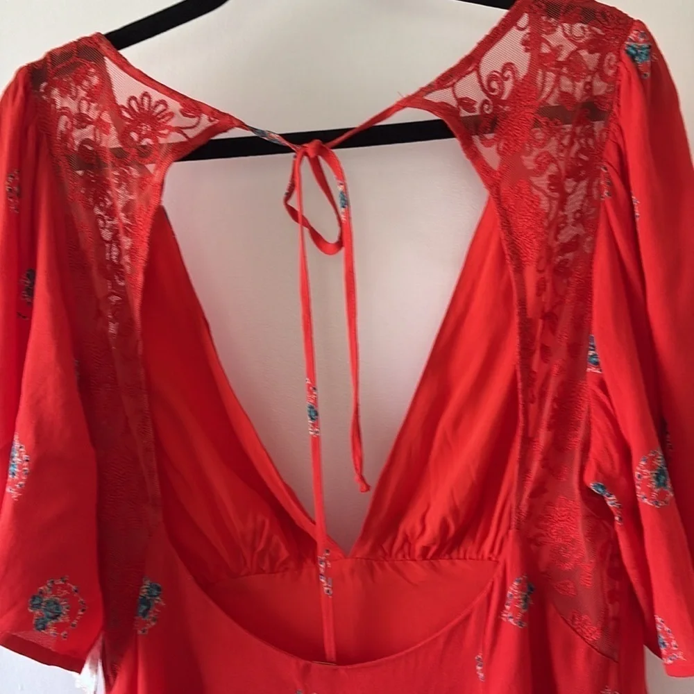 Free People Mockingbird Floral Open Back Mini Dress 12